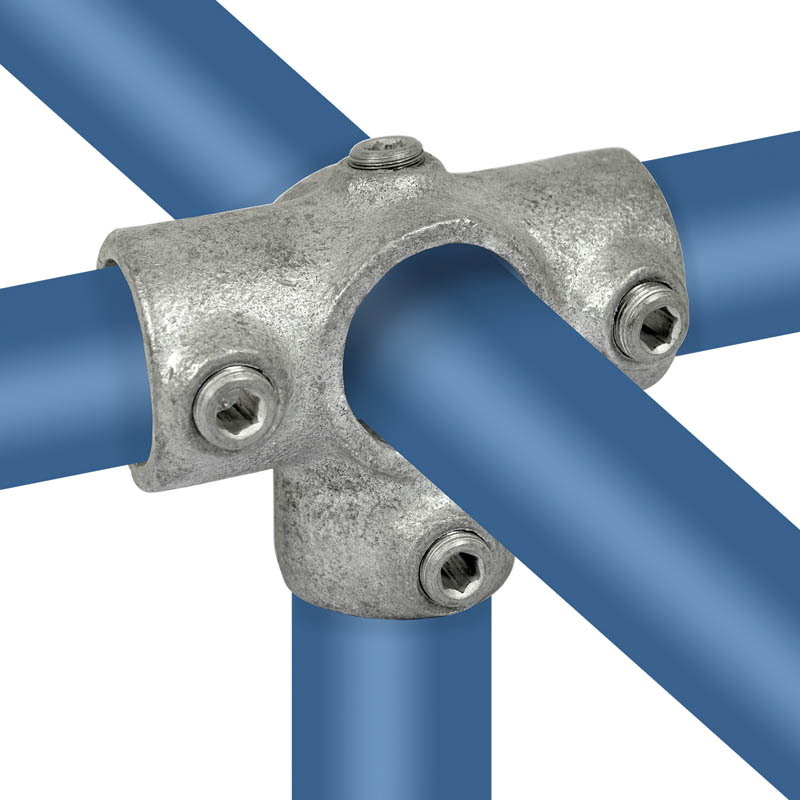 Pieza en T para tubo de soporte 33,7 mm (1")