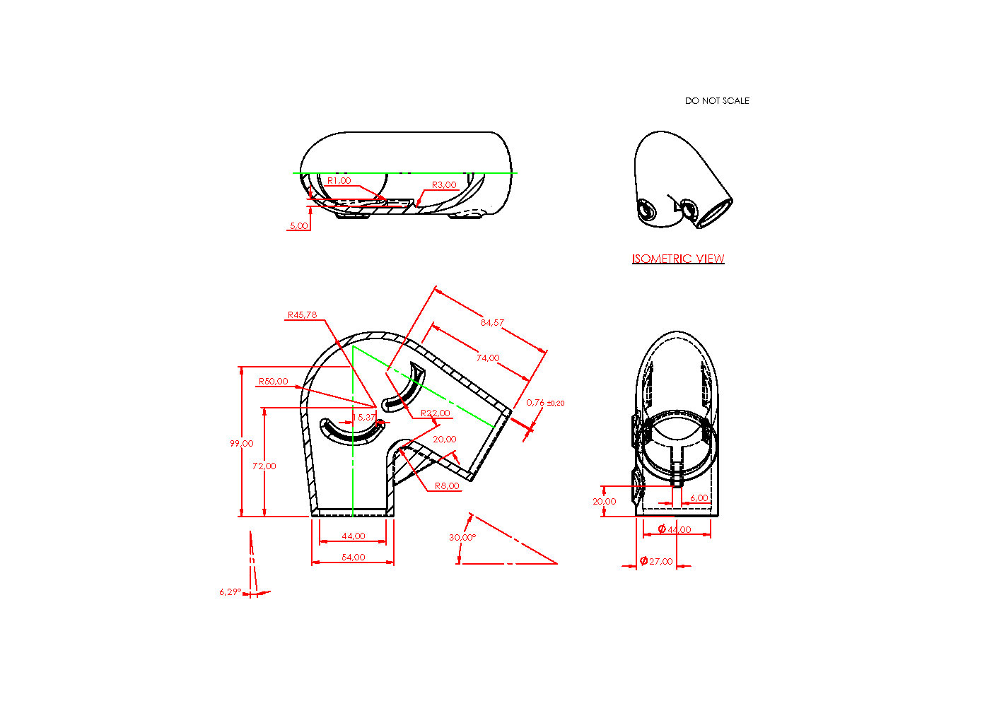 Codo 40° - 70° variable. 42,4 mm (1 1/4")