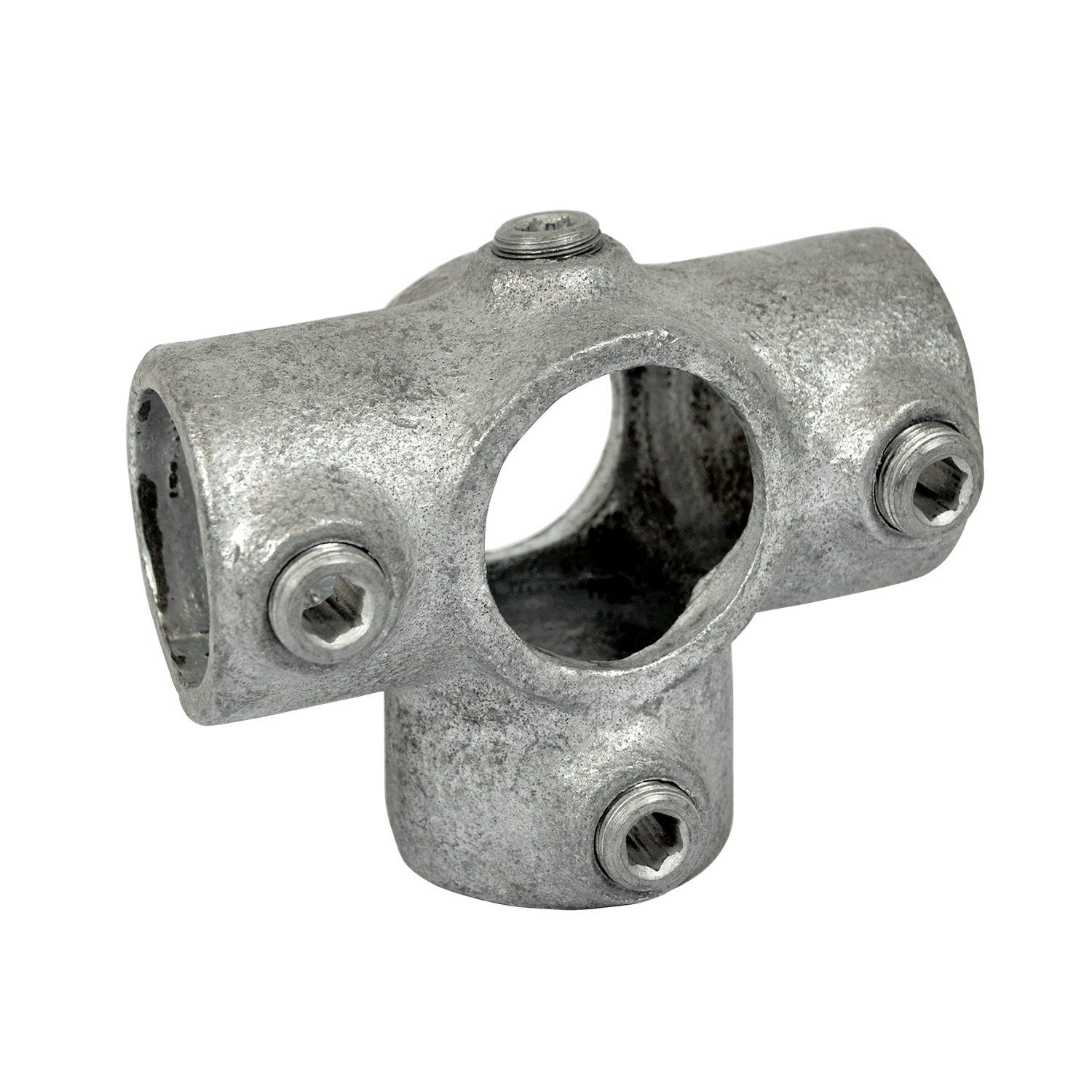 Pieza en T para tubo de soporte 26,9 mm (¾")