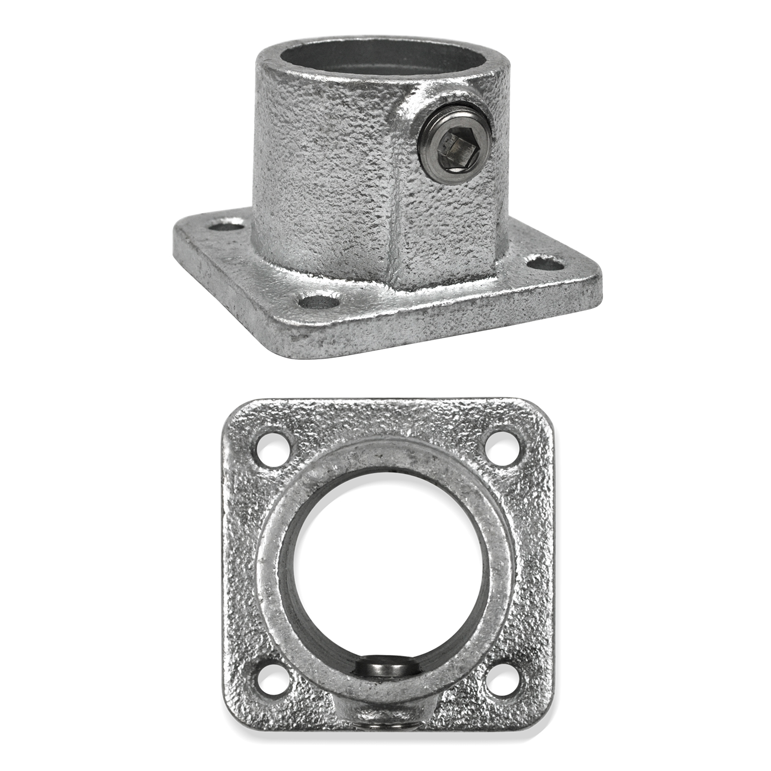 Placa base cuadrada, continua 33,7 mm (1") 