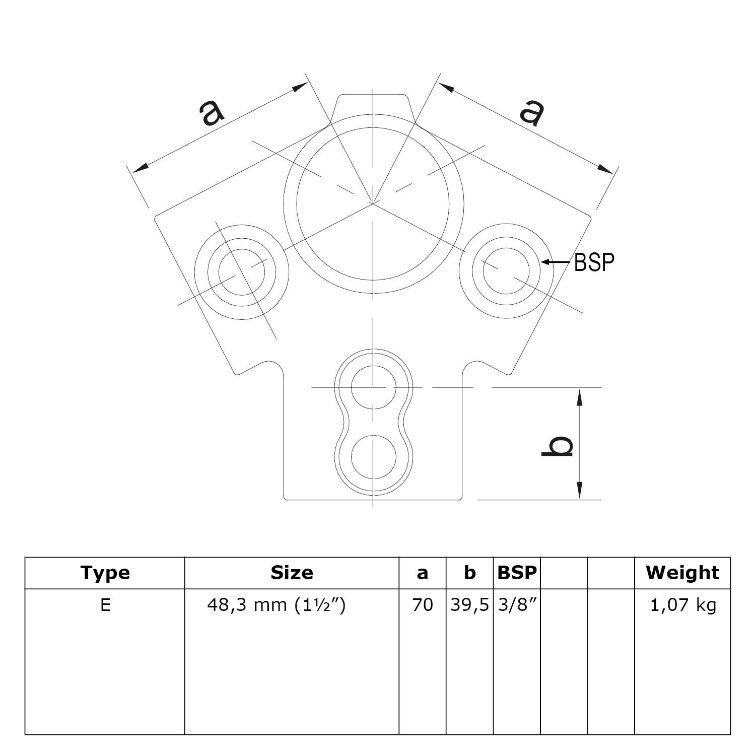 Pieza superior del alero 48,3 mm (1½")