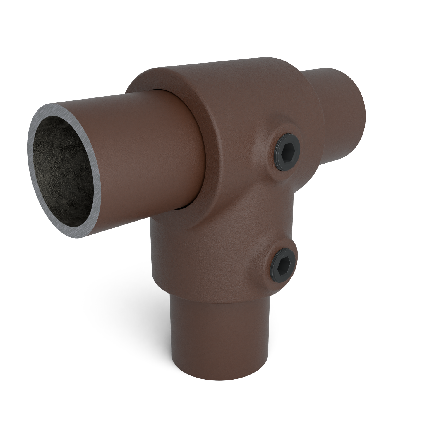 101-A Pieza en T corta - 26,9 mm marrón
