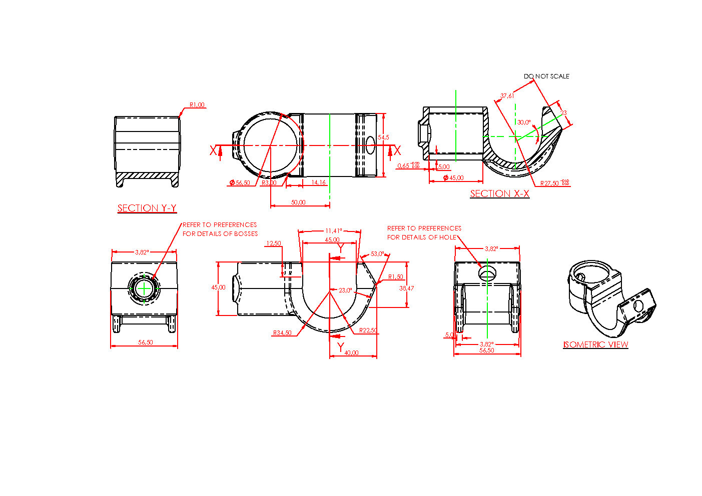 Pieza transversal abierta con inserto 42,4 mm (1 1/4")