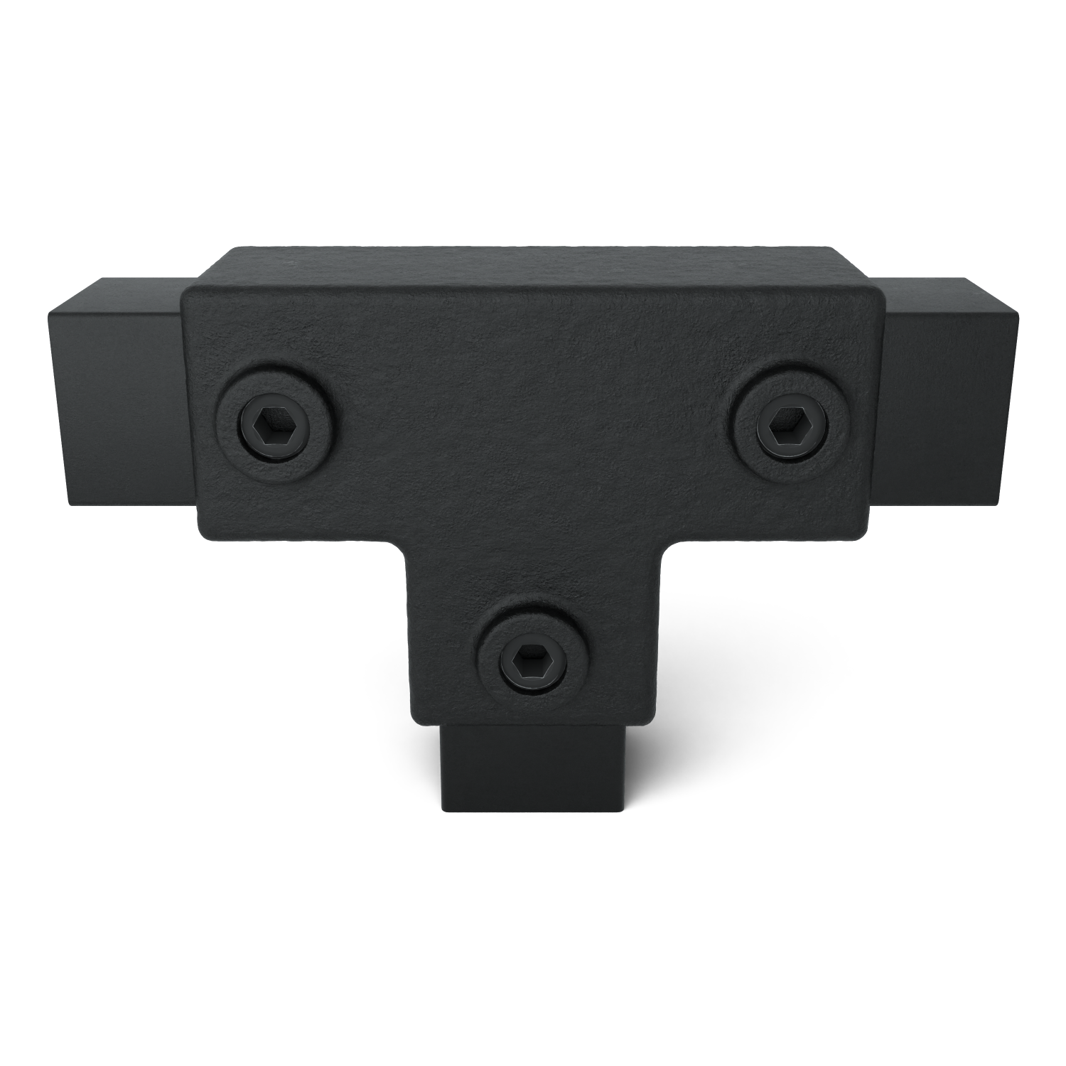 Racor en T, largo para tubos cuadrados, negro - 40 mm